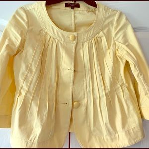 Talbots pale yellow cropped jacket